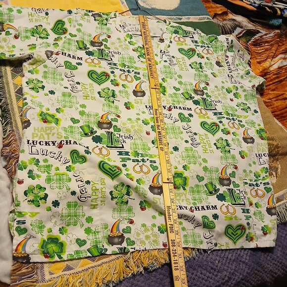 Home Made Sewn St. Patrick's Day 4XL(I think) Scrub Tops - Picture 3 of 8